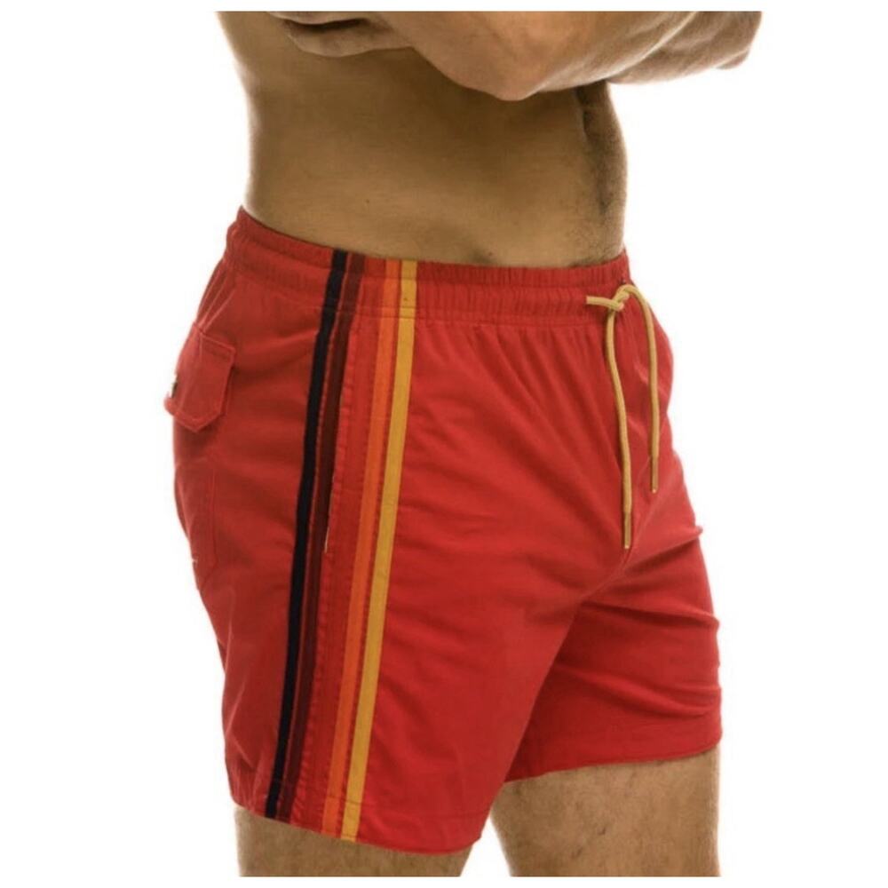 AVIATOR NATION 5 Stripe Flex Short Men's Size 29 Red